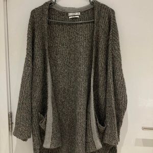 Gray wool blend Cardigan